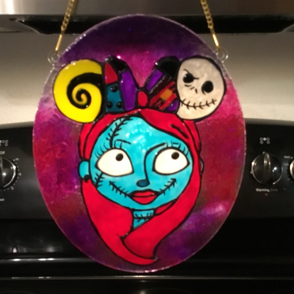Sally Nightmare before Christmas Hand Painted on 8 X 10 inch acrylic Oval